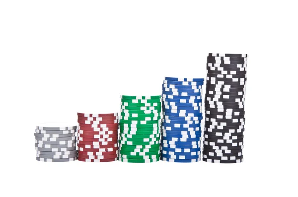 Montones de fichas de poker — Foto de Stock