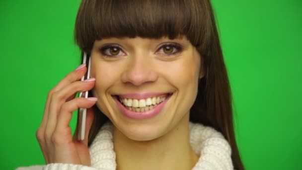 Жінка мобільний телефонний дзвінок — стокове відео