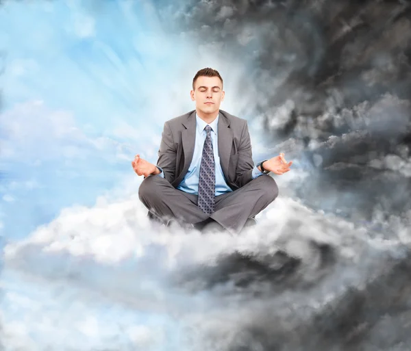 Businessman meditate — Stock Photo, Image