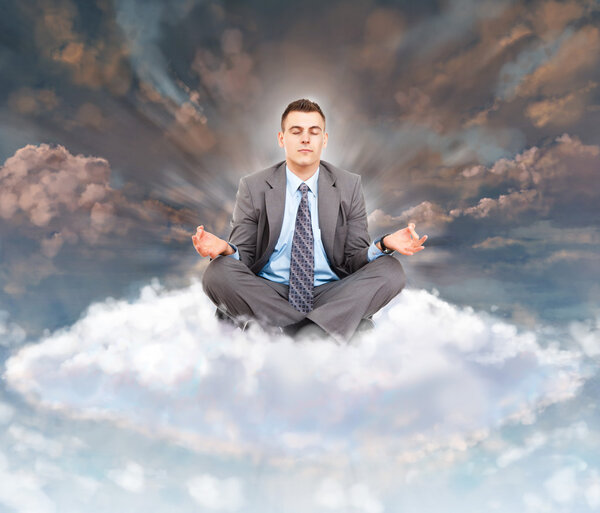 Businessman meditate