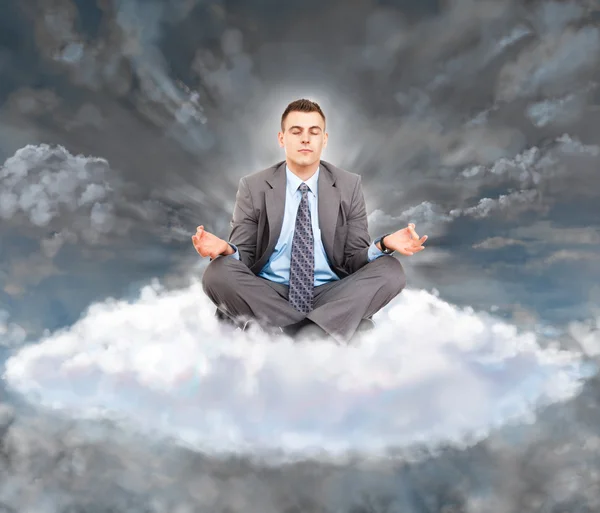 Businessman meditate — Stock Photo, Image