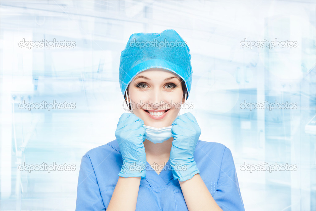Doctor wearing surgery suit