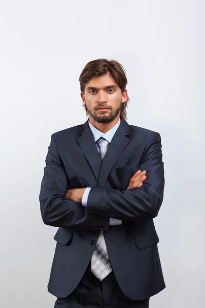 Businessman with folded hands — Stock Photo, Image