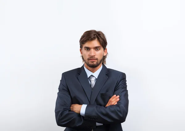 Businessman with folded hands — Stock Photo, Image