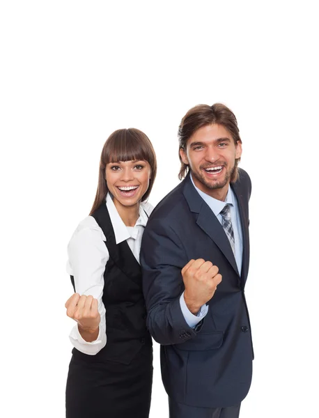 Emocionada pareja de negocios — Foto de Stock