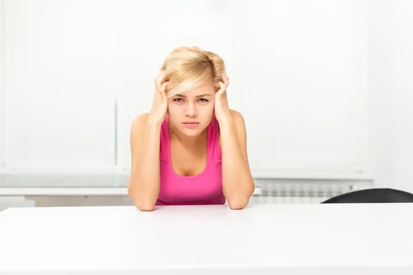 Stressed upset woman — Stock Photo, Image