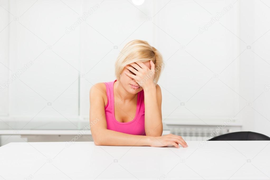 Stressed upset woman