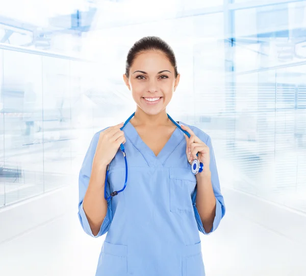 Female doctor with stethoscope — Stock Photo, Image