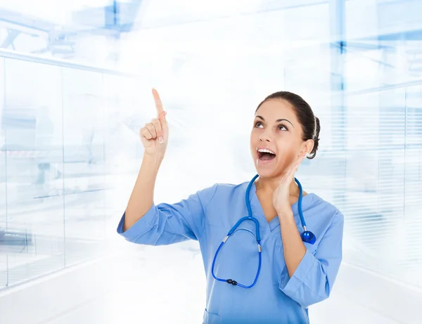 Nurse pointing — Stock Photo, Image