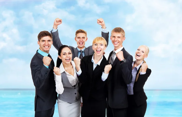 Framgångsrika glada företagare — Stockfoto