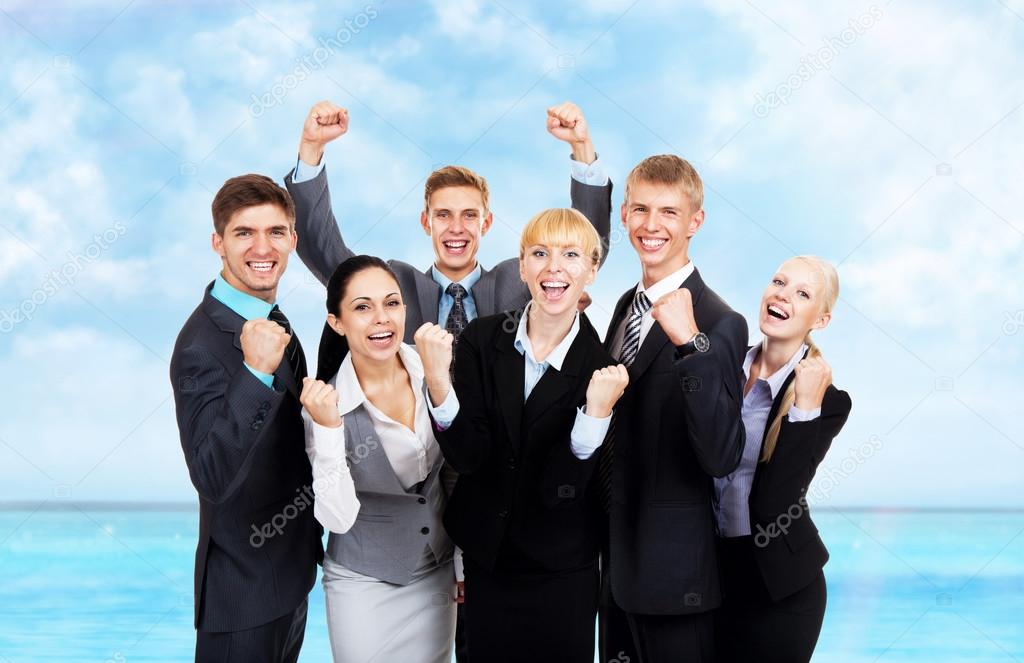 Successful excited Business people