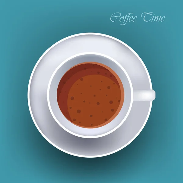 Realistic cappuccino hot americano drink coffee break concept —  Vetores de Stock