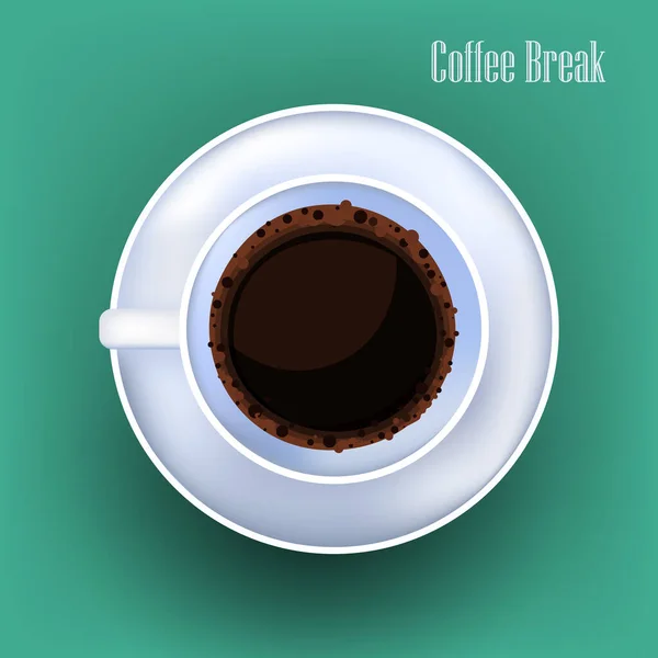 Realistic hot americano drink coffee break concept —  Vetores de Stock