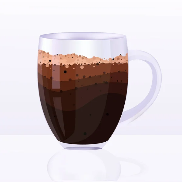 Realistisches Kaffeeglas heißes American Drink — Stockvektor