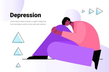 Depresyonda olan yorgun, mutsuz, çaresiz, akıl sağlığı hastalıkları, depresyon konsepti.