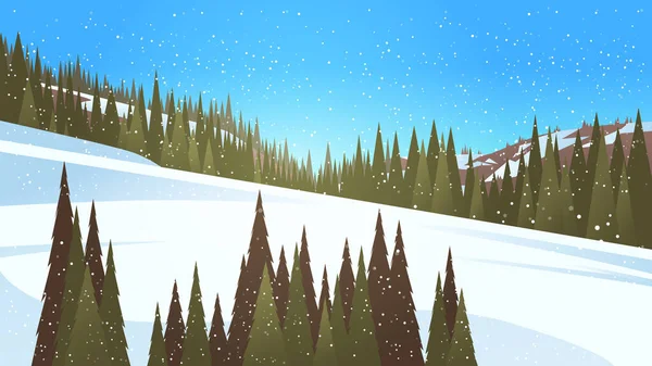 Śnieżne góry zima wakacje narciarski ośrodek koncepcja piękny krajobraz tło poziome — Wektor stockowy