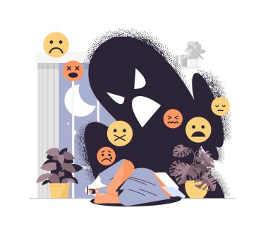 Kötü gölgeli yorgun Arap adam umutsuz ruh sağlığı hastalıkları depresyonu hisseden mutsuz adam.