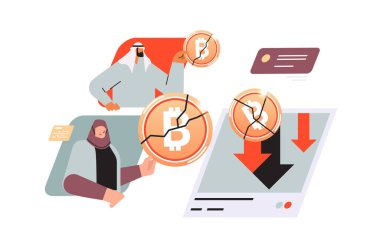 Bozuk paraları olan iş adamları kripto para çöküşü bitcoin fiyatı çökmesi kripto kaybı yatırım risk krizi