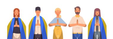 Irk vatanseverlerini Ukrayna bayraklarıyla karıştır Ukrayna 'ya barış için dua et Ukrayna' yı Rusya 'dan kurtar savaşı durdur