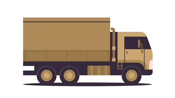 Камуфляжный грузовик Специальный боевой транспорт Концепция тяжелой боевой техники — стоковый вектор