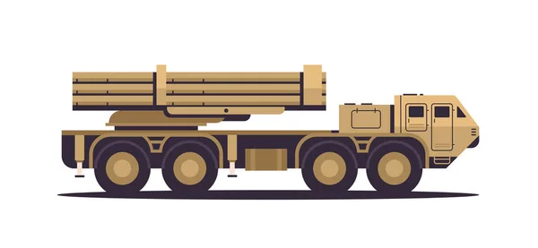 Ukrainian anti-aircraft missile truck special military equipment heavy vehicle concept stop war against Ukraine — Archivo Imágenes Vectoriales