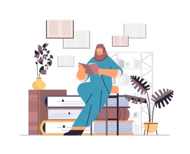 Arap kadın kitap özeğitim mesafesi okuyor edebiyat hayran kavramını yatay olarak okuyor