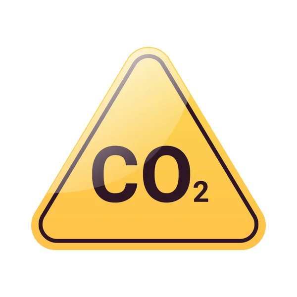 Co2 Warning Sign Carbon Dioxide Gas Ventilate Area Safety Symbols — Stockvektor