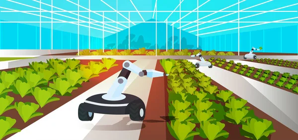 Agriculture Robot Working Smart Farm Smart Farming Artificial Intelligence Technology — Vettoriale Stock