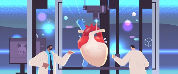 Ερευνητές Εκτυπώνει Μοντέλο Καρδιάς Βιο Εκτυπωτή Ιατρική Εκτύπωση Της Ανθρώπινης — Διανυσματικό Αρχείο