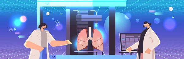 Researchers Prints Lungs Model Bio Printer Medical Printing Human Transplantation — Archivo Imágenes Vectoriales