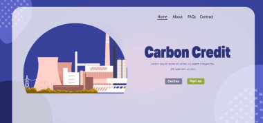 high concrete chimney emits CO2 and dangerous fumes presence of carbon dioxide gas in atmosphere decarbonize your power concept horizontal copy space vector illustration
