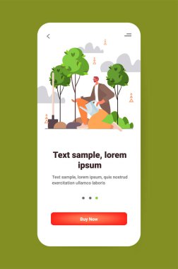 man watering trees CO2 limit emissions idea net zero emission carbon credit offset eco factory environmental conservation concept vertical copy space vector illustration