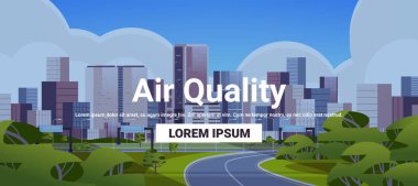 Nature and freedom life in city air quality concept cityscape background horizontal copy space vector illustration