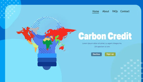 Carbon Credit Concept Responsibility Co2 Emission Environmental Conservation Sustainable Esg — 스톡 벡터