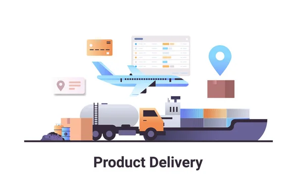 Carbon Credit Product Delivery Concept Logistic Import Export Transport Industry — Stock Vector