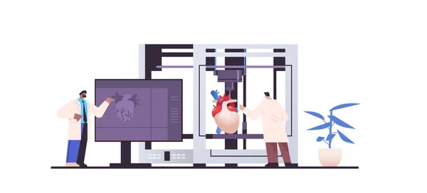 Researchers Prints Heart Model Bio Printer Medical Printing Human Transplantation — ストックベクタ