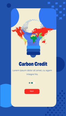 carbon credit concept responsibility of co2 emission environmental conservation sustainable ESG development vertical copy space vector illustration