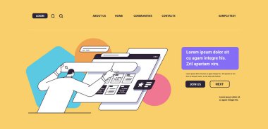 adam geliştirici web arayüzü oluşturma web uygulama geliştirme programı yazılım optimizasyonu kavramı yatay fotokopi alanı doğrusal vektör çizimi