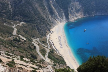 güneşli bir yaz günü myrtos Beach kefalonia Adası Yunanistan