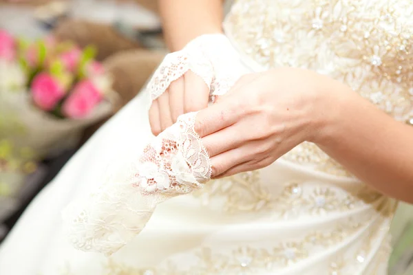 White dress of the bride. — Stock Photo, Image