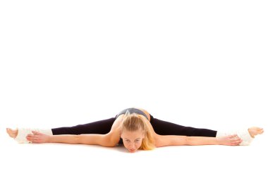 Yoga, meditasyon, üzerinde beyaz izole,