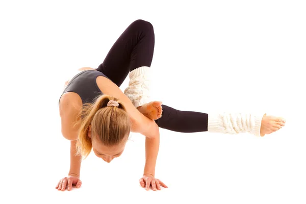 Yoga, aislado, sobre blanco —  Fotos de Stock