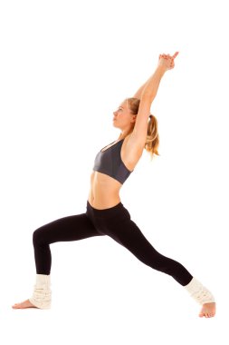 Yoga, meditasyon, üzerinde beyaz izole,