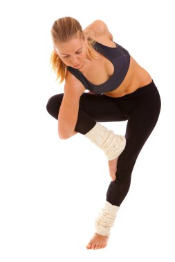 Yoga, meditasyon, üzerinde beyaz izole,