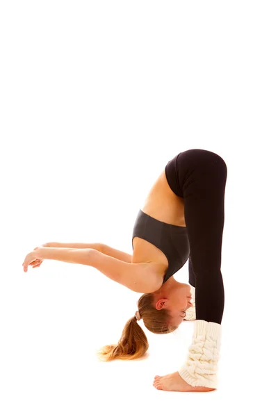 Yoga, aislado, sobre blanco —  Fotos de Stock