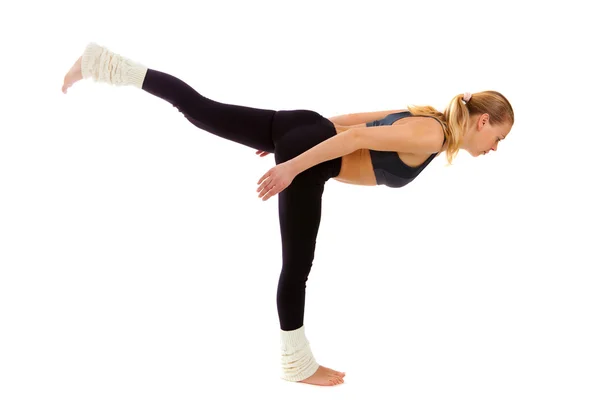 Yoga, aislado, sobre blanco —  Fotos de Stock