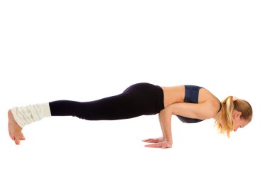 Yoga, meditasyon, üzerinde beyaz izole,