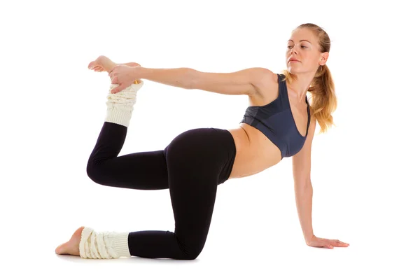 Yoga, aislado, sobre blanco — Foto de Stock