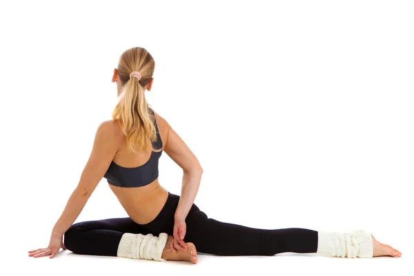 Yoga, aislado, sobre blanco — Foto de Stock