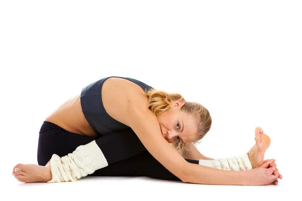 Yoga, aislado, sobre blanco —  Fotos de Stock